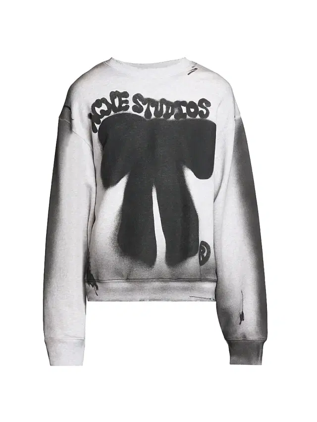 Acne Studios Men's Franziska Marker Bow Sweatshirt - Pale Grey Melange