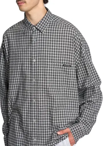 Acne Studios Men's Soffia Washed Flannel Check Shirt - Black White - Size 44 | Thumbnail 6 Acne Studios Men's Soffia Washed Flannel Check Shirt - Black White - Size 44 | Thumbnail 6