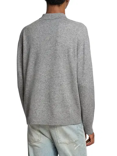 Acne Studios Men's Kluxey Yak-Wool Polo Shirt - Dark Grey - Size XL | Thumbnail 5