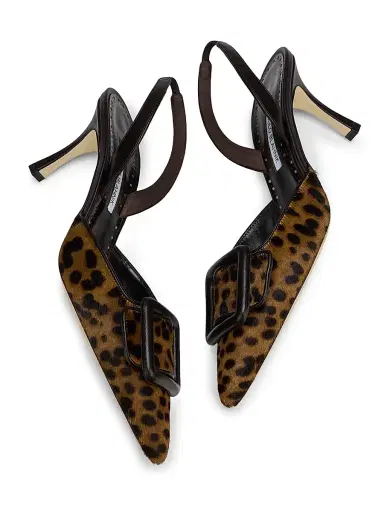 Manolo Blahnik Women's Mayslibi Calf Hair & Leather Slingback Pumps - Leopard | Thumbnail 6 Manolo Blahnik Women's Mayslibi Calf Hair & Leather Slingback Pumps - Leopard | Thumbnail 6