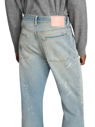 Acne Studios Men's Trafalgar Paint Splatter Straight-Leg Jeans - Light Blue - Size 34 | Thumbnail 6 Acne Studios Men's Trafalgar Paint Splatter Straight-Leg Jeans - Light Blue - Size 34 | Thumbnail 6