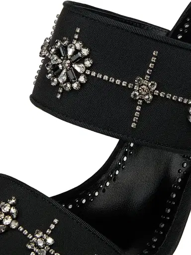 Manolo Blahnik Women's Ralota Crystal-Embellished Silk Sandals - Black | Thumbnail 5 Manolo Blahnik Women's Ralota Crystal-Embellished Silk Sandals - Black | Thumbnail 5