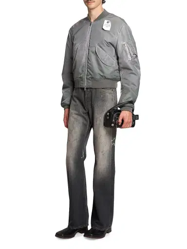 Acne Studios Men's Orby Nylon Twill Bomber Jacket - Stone Grey | Thumbnail 2
