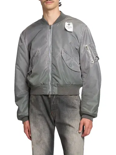 Acne Studios Men's Orby Nylon Twill Bomber Jacket - Stone Grey | Thumbnail 3