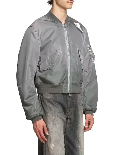 Acne Studios Men's Orby Nylon Twill Bomber Jacket - Stone Grey | Thumbnail 4