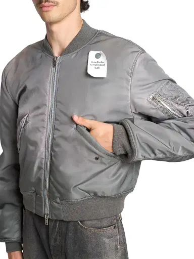 Acne Studios Men's Orby Nylon Twill Bomber Jacket - Stone Grey | Thumbnail 6