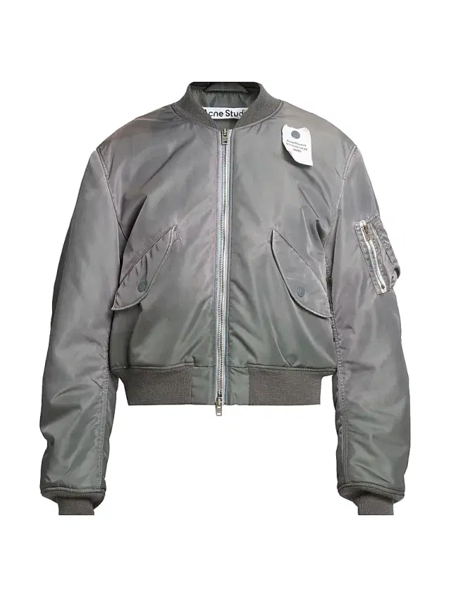 Men's Orby Nylon Twill Bomber Jacket - Stone Grey