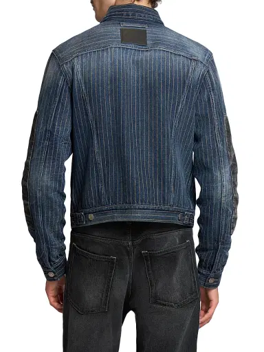 Acne Studios Men's Rye Patchwork Tokyo Pinstripe Denim Jacket | Thumbnail 5 Acne Studios Men's Rye Patchwork Tokyo Pinstripe Denim Jacket | Thumbnail 5