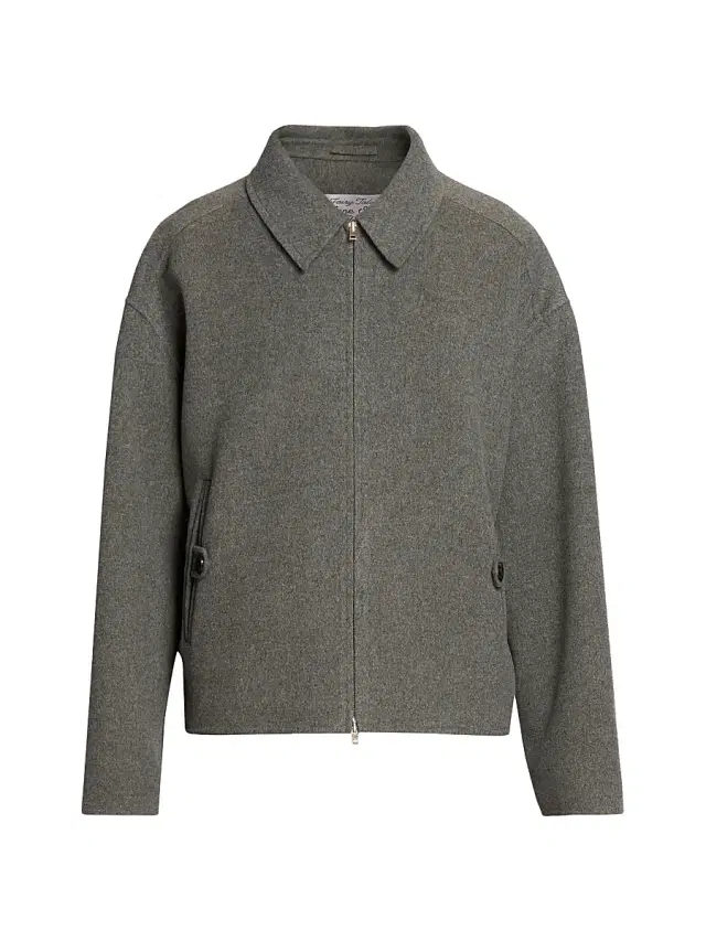 Acne Studios Men's Doveo Wool-Cashmere Full-Zip Jacket - Vintage Grey Melange