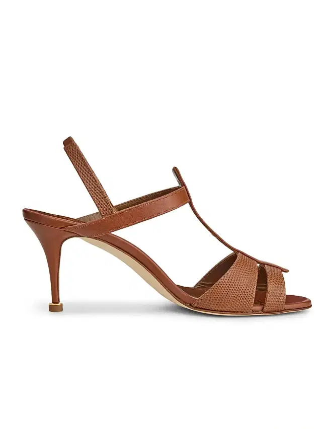 Manolo Blahnik Women's Retauxlo Leather Stiletto Sandals - Medium Brown