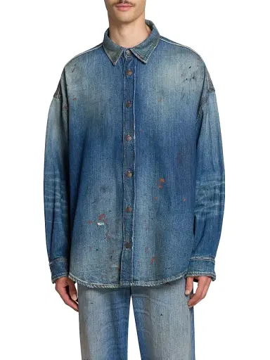 Acne Studios Men's Setar Trafalgar Denim Shirt - Mid Blue - Size XL | Thumbnail 3