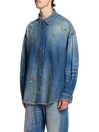 Acne Studios Men's Setar Trafalgar Denim Shirt - Mid Blue - Size XL | Thumbnail 4