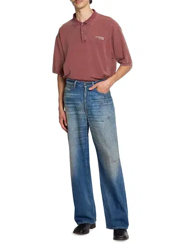 Acne Studios Men's Trafalgar Paint Splatter Straight-Leg Jeans - Mid Blue - Size XXL | Thumbnail 2 Acne Studios Men's Trafalgar Paint Splatter Straight-Leg Jeans - Mid Blue - Size XXL | Thumbnail 2