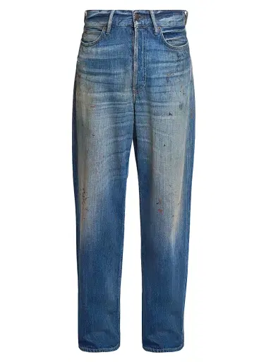 Acne Studios Men's Trafalgar Paint Splatter Straight-Leg Jeans - Mid Blue - Size XXL | Thumbnail 1 Acne Studios Men's Trafalgar Paint Splatter Straight-Leg Jeans - Mid Blue - Size XXL | Thumbnail 1
