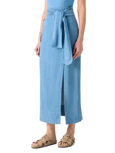 Akris punto Women's Wrap-Style Denim Midi-Skirt | Thumbnail 3 Akris punto Women's Wrap-Style Denim Midi-Skirt | Thumbnail 3