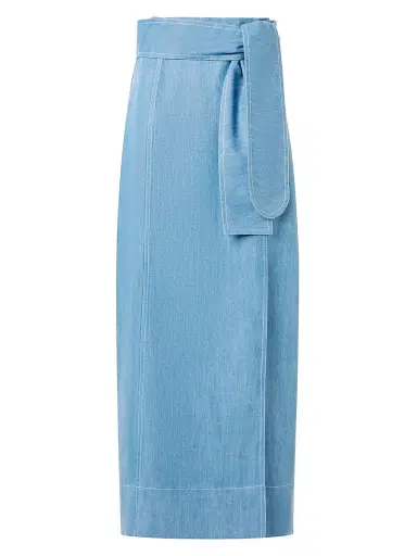 Akris punto Women's Wrap-Style Denim Midi-Skirt | Thumbnail 1 Akris punto Women's Wrap-Style Denim Midi-Skirt | Thumbnail 1
