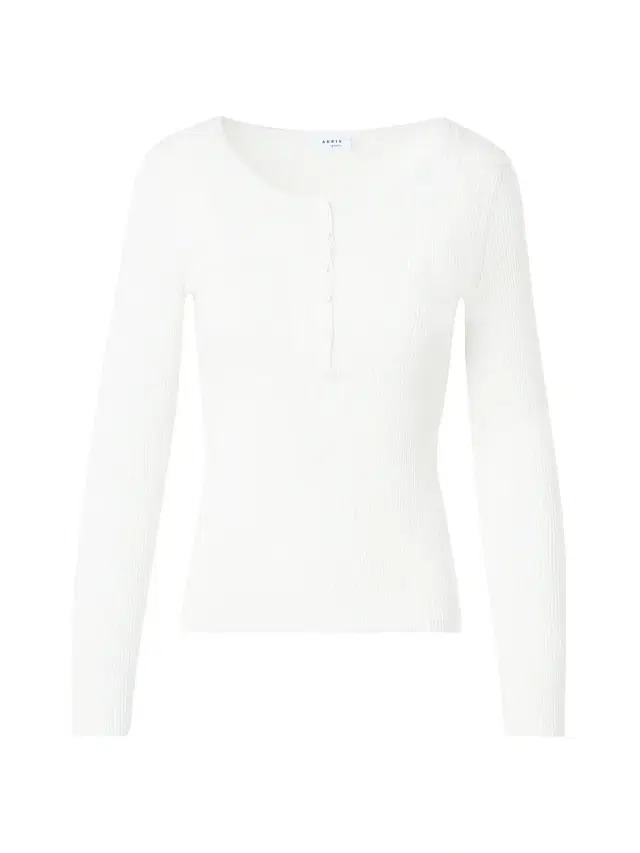 Women's Cotton Rib-Knit Scoopneck Henley Sweater - Cream
