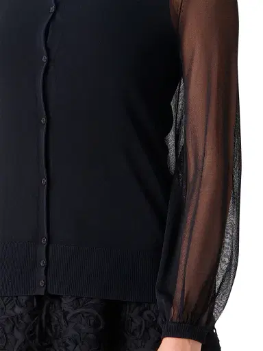 Akris punto Women's Sheer Blouson-Sleeve Cardigan | Thumbnail 6 Akris punto Women's Sheer Blouson-Sleeve Cardigan | Thumbnail 6