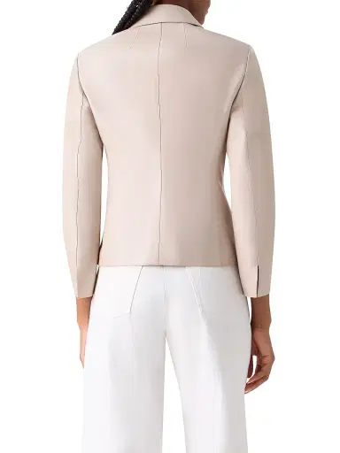 Akris Women's Hecate Leather Jacket - Greige - Size 2 | Thumbnail 4 Akris Women's Hecate Leather Jacket - Greige - Size 2 | Thumbnail 4