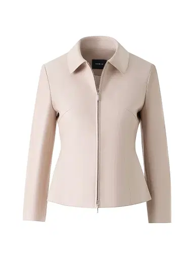 Akris Women's Hecate Leather Jacket - Greige - Size 2 | Thumbnail 1 Akris Women's Hecate Leather Jacket - Greige - Size 2 | Thumbnail 1