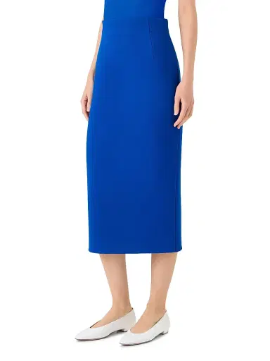 Akris Women's Wool-Blend Crepe Pencil Skirt - Lapis Blue | Thumbnail 4 Akris Women's Wool-Blend Crepe Pencil Skirt - Lapis Blue | Thumbnail 4