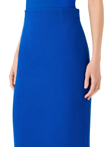Akris Women's Wool-Blend Crepe Pencil Skirt - Lapis Blue | Thumbnail 6 Akris Women's Wool-Blend Crepe Pencil Skirt - Lapis Blue | Thumbnail 6