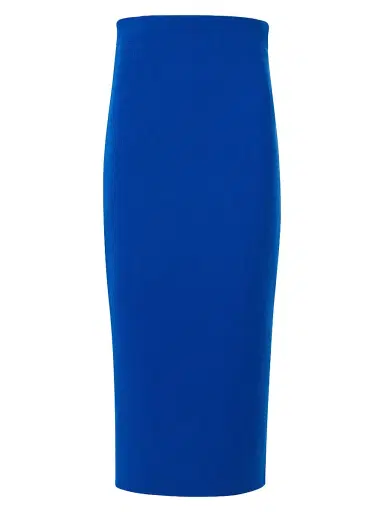 Akris Women's Wool-Blend Crepe Pencil Skirt - Lapis Blue | Thumbnail 1 Akris Women's Wool-Blend Crepe Pencil Skirt - Lapis Blue | Thumbnail 1