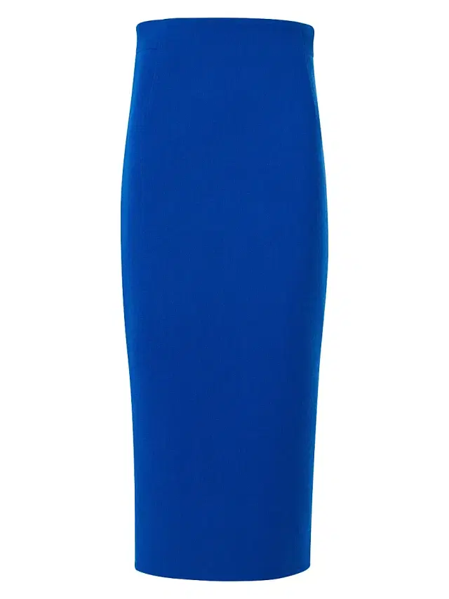 Women's Wool-Blend Crepe Pencil Skirt - Lapis Blue