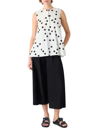 Akris punto Women's Polka Dot Cotton Crewneck Blouse - Cream Black | Thumbnail 2