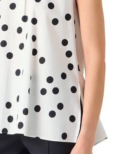 Akris punto Women's Polka Dot Cotton Crewneck Blouse - Cream Black | Thumbnail 6