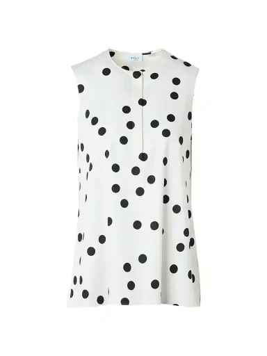 Akris punto Women's Polka Dot Cotton Crewneck Blouse - Cream Black | Thumbnail 1