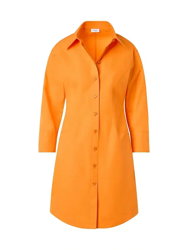 Akris punto Women's Cotton-Poplin Button-Front Mini-Shirtdress - Orange