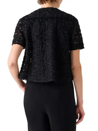 Akris punto Women's Embroidered Tulle Crewneck Jacket | Thumbnail 5 Akris punto Women's Embroidered Tulle Crewneck Jacket | Thumbnail 5