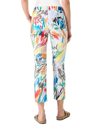 Akris punto Women's Maru Scribble-Print Stretch Slim-Fit Crop Jeans - Cream Multi - Size 16 | Thumbnail 4