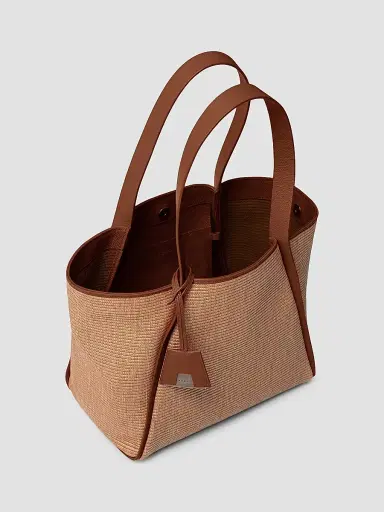 Akris Women's Medium Alex Leather-Trimmed Raffia Tote | Thumbnail 2 Akris Women's Medium Alex Leather-Trimmed Raffia Tote | Thumbnail 2
