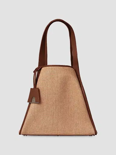 Akris Women's Medium Alex Leather-Trimmed Raffia Tote | Thumbnail 3 Akris Women's Medium Alex Leather-Trimmed Raffia Tote | Thumbnail 3