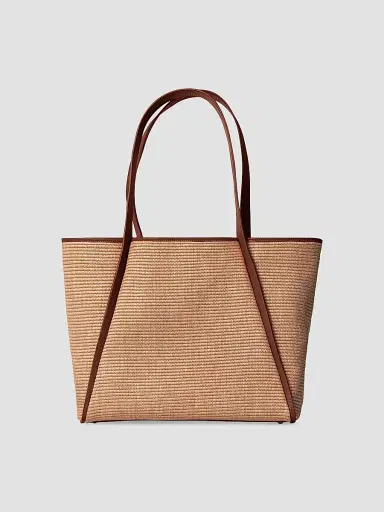 Akris Women's Medium Alex Leather-Trimmed Raffia Tote | Thumbnail 4 Akris Women's Medium Alex Leather-Trimmed Raffia Tote | Thumbnail 4