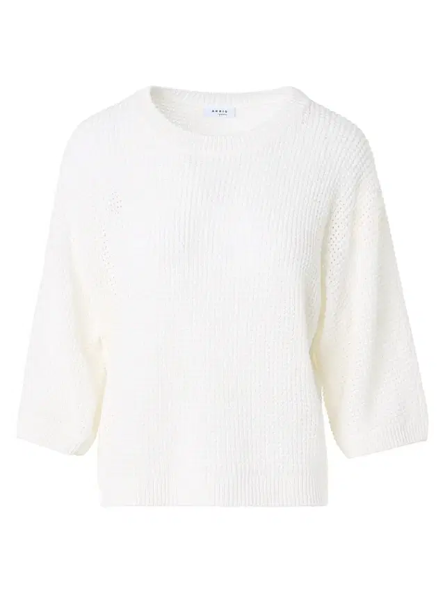 Women's Linen-Cotton Knit Crewneck Sweater - Cream