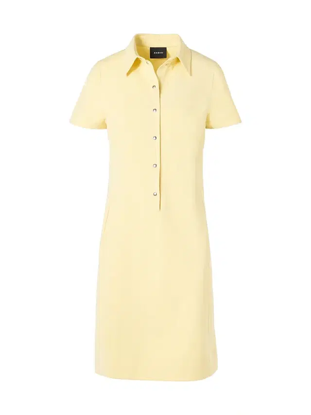 Women's Stretch Cotton-Silk Knee-Length Polo Dress - Sun