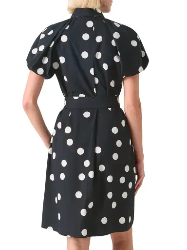 Akris punto Women's Polka Dot Poplin Minidress - Black Cream | Thumbnail 4