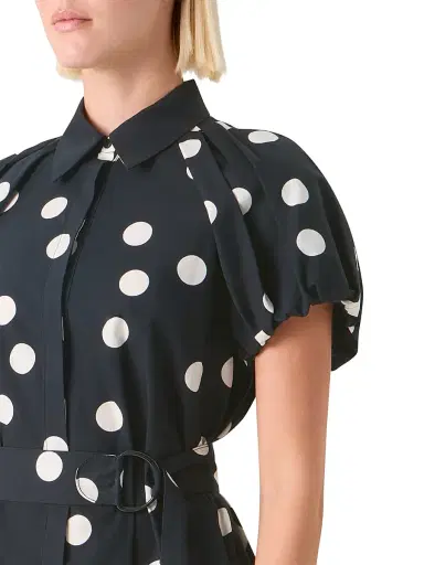 Akris punto Women's Polka Dot Poplin Minidress - Black Cream | Thumbnail 5