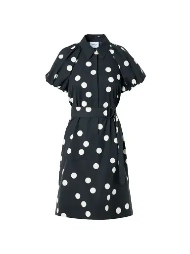 Akris punto Women's Polka Dot Poplin Minidress - Black Cream | Thumbnail 1