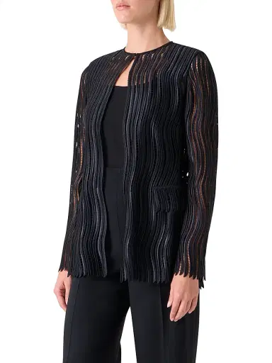 Akris Women's Hekka Wave Guipure Jacket - Black - Size 2 | Thumbnail 4 Akris Women's Hekka Wave Guipure Jacket - Black - Size 2 | Thumbnail 4