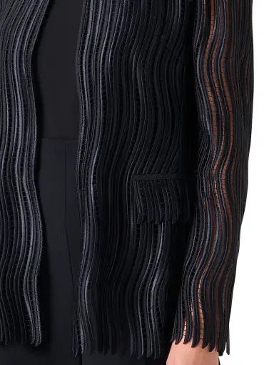 Akris Women's Hekka Wave Guipure Jacket - Black - Size 2 | Thumbnail 6 Akris Women's Hekka Wave Guipure Jacket - Black - Size 2 | Thumbnail 6