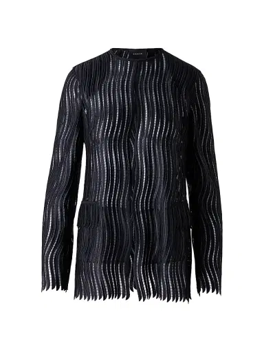 Akris Women's Hekka Wave Guipure Jacket - Black - Size 2 | Thumbnail 1 Akris Women's Hekka Wave Guipure Jacket - Black - Size 2 | Thumbnail 1