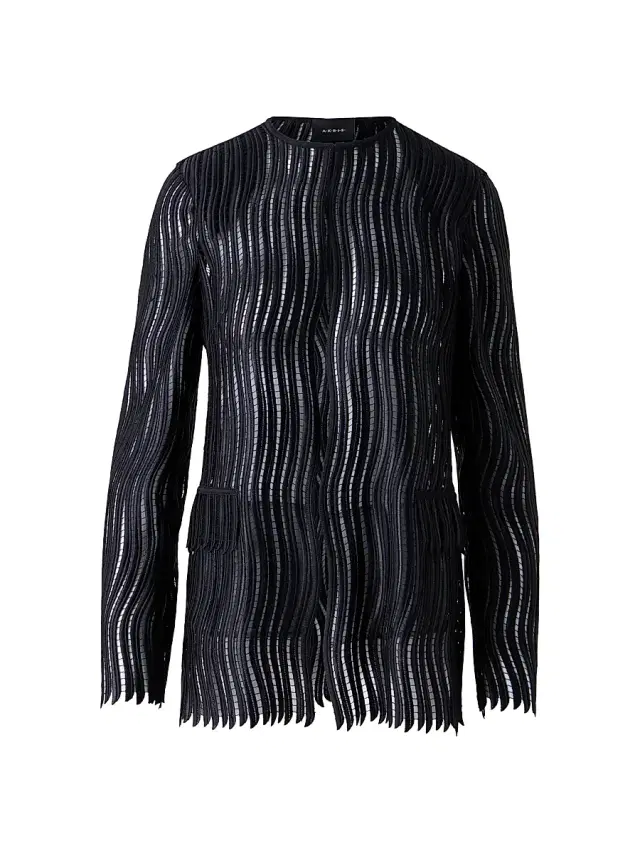 Akris Women's Hekka Wave Guipure Jacket - Black