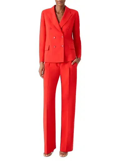 Akris Women's Azalea Double-Breasted Wool Blazer - Vermillion - Size 2 | Thumbnail 2