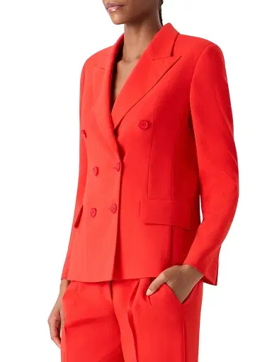 Akris Women's Azalea Double-Breasted Wool Blazer - Vermillion - Size 2 | Thumbnail 4