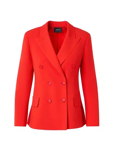 Akris Women's Azalea Double-Breasted Wool Blazer - Vermillion - Size 2 | Thumbnail 1