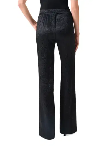 Akris punto Women's Marla Crinkled Satin Mid-Rise Straight-Leg Pants - Black - Size 8 | Thumbnail 4